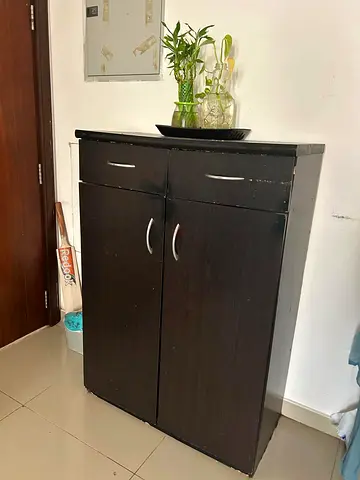 Sturdy Brown Two-Door Wardrobe for Sale