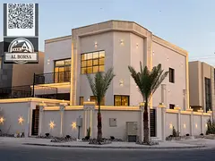 For sale in Al Yasmin area: a two-story corner villa with a roof terrace, garden, 5 master bedrooms,