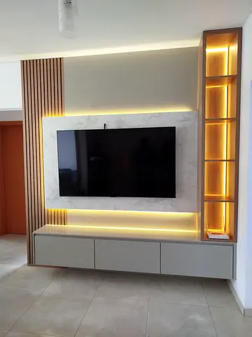 Modern Entertainment Center with Built-in Lighting
