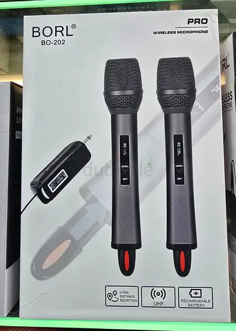 Borl 2 in 1 Professional wireless Microphone set (BO-202) - Brand New