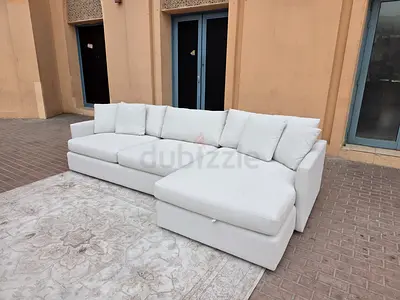 Selling high quality CrateBarrel Lounge Deep feather filled L Shape Sofa Beige