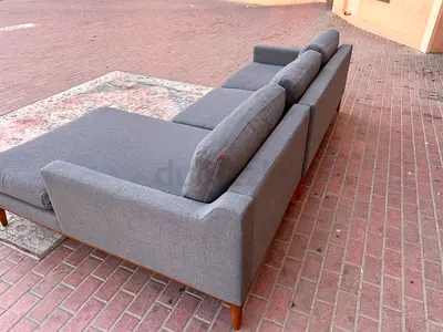 Perfect Condition West Elm L Shape Sofa dark gray