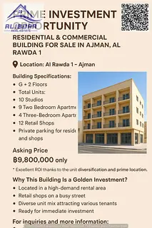 Prime Investment Opportunity – Residential &amp; Commercial Building for Sale in Ajman, Al Rawda 1