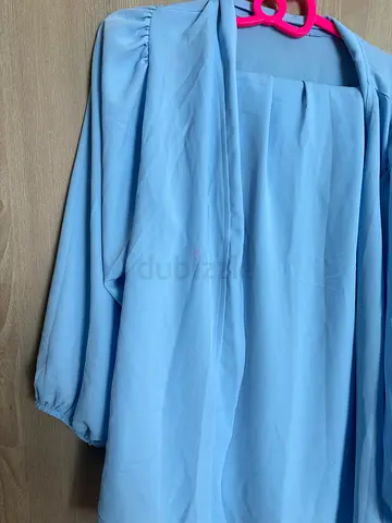 Light Blue Loose-Fitting Blouse