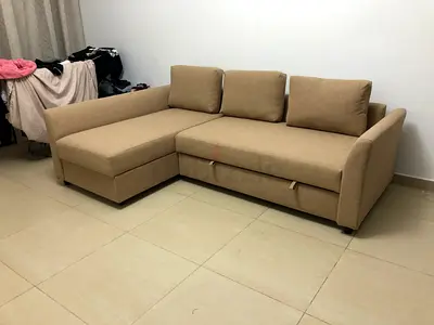 IKEA Holmsund Sofa-Bed With Storage Beige