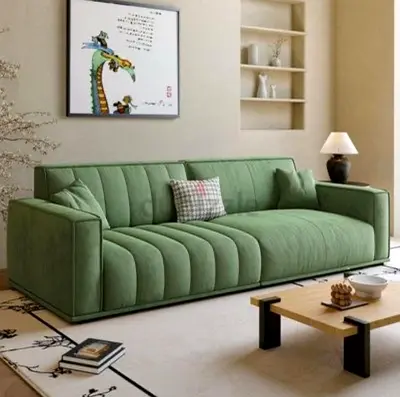 Luxurious Green Cotton Sofa for Sale
