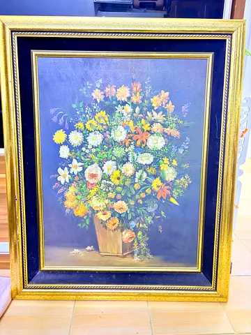 Beautiful Floral Painting in Elegant Frame