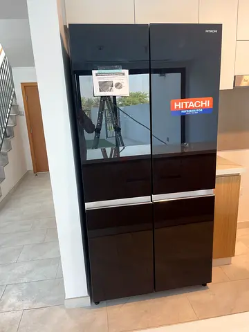 Hitachi French Door Refrigerator black super clean condition no scratches