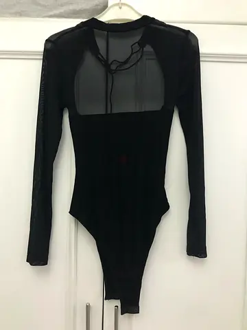 Elegant Black Sheer Bodysuit for Sale