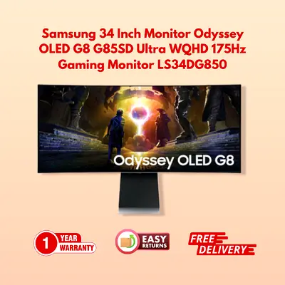 Samsung 34 Inch Odyssey OLED G8 Gaming Monitor for sale - one year warranty - free shipping