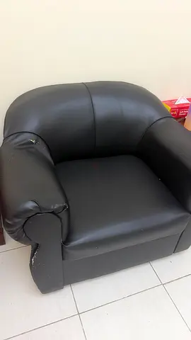 2 Comfortable Black Leatherette Armchairs