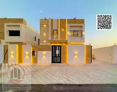 Villa For sale in Ajman Al Helio, 3 master bedrooms, a living room, a hall, and a maid’s room, fre