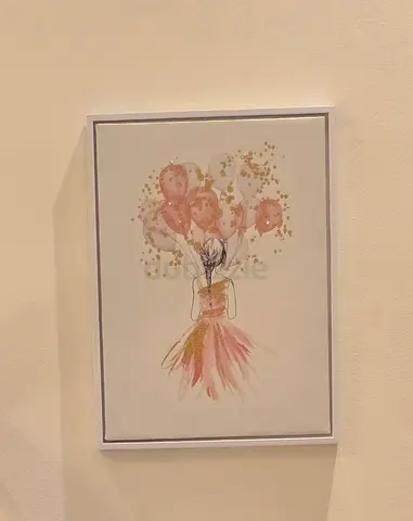 Charming Art Print of a Girl with Balloons