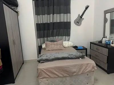 Comfortable Bedroom Set with Wardrobe and Nightstand and sofa