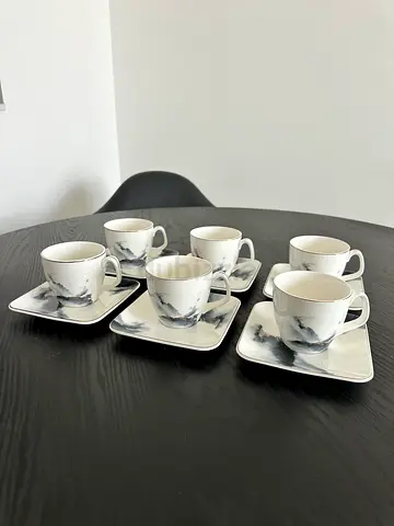 6 tea cup saucer set