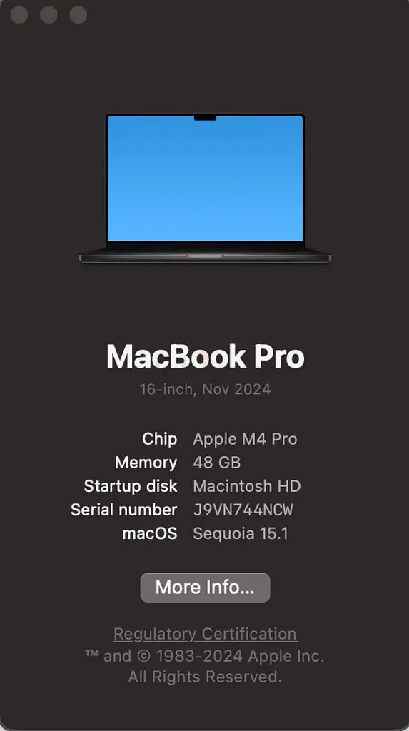 MacBook M4 PRO65073409112705114