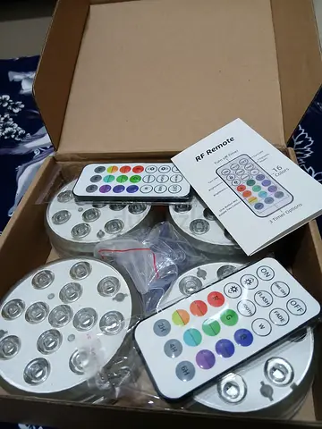 Multicolor 4 LED Light Kit with Remote Control, for swimming pool. Having magnetic and can stick.