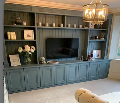 Elegant Grey Entertainment System for Your Modern Living Room