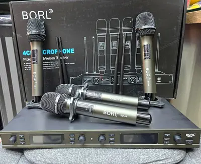 Borl 4 in 1 Professional wireless Microphone set (BO-44) - Brand New