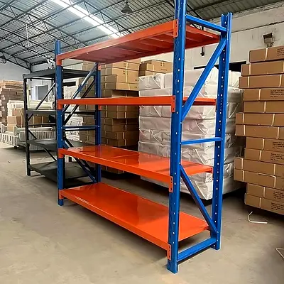 heavy duty racks for wherehouse/home/shop capacity: 300kgs/level 2.5Hcmx2Lcmx60cm (blue/orange)