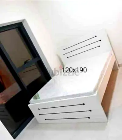 Modern Single Bed with Mattress - 120x190 cm