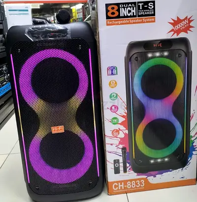 8 Inch Duel Speaker Wireless Speaker System (Rechargeable) - Brand New