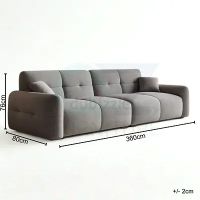 Plush Modular Sofa Velvet Upholstery with Tufted Backrest