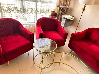 Elegant Red Velvet Armchairs