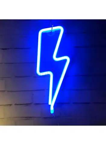 Lightning Strike LED Neon Sign Blue 35.8cm