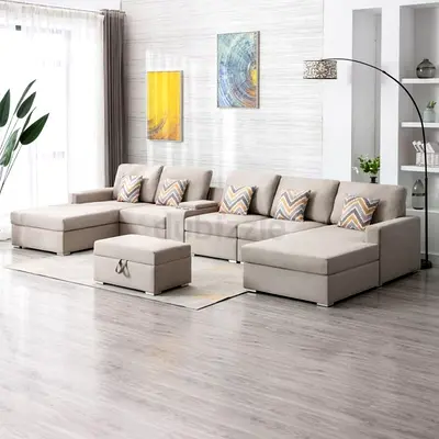 Comfortable Modern Sofa Set with Ottoman