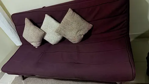Comfortable Purple Sofa Bed from home center