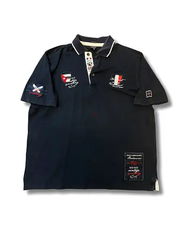 Classic Paul  Shark Navy Polo Shirt with Embroidery