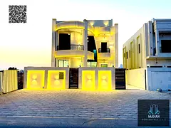 Luxury VIP villa for sale in Al Helwa 2, Ajman, featuring an elegant design that blends modern luxur