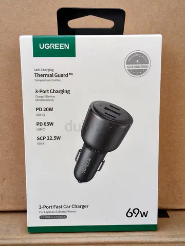 UGREEN 69w 3-Port Fast Car Charger for Convenient Charging