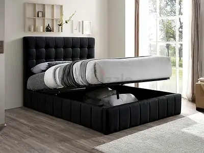 Black velvet fabric hydraulic storage