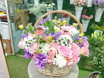 Flowers Arrangement in Basket