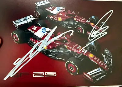 Lewis Hamilton and Charles Leclerc Signed postcard