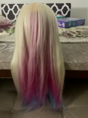 Long Hair Doll with Colorful Highlights for Hair Design.