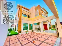 Luxury villa for rent in Al Yasmin area, close to all services, consisting of 5 master bedrooms and