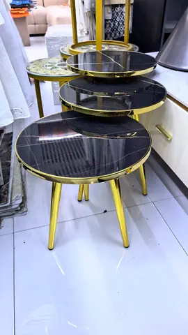 Elegant Nested Coffee Tables with Stylish Gold Legs