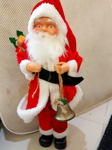 Vintage Santa Claus Figurine with Bell