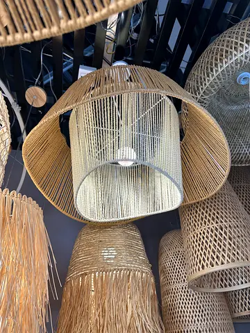 2x rattan boho ceiling lights
