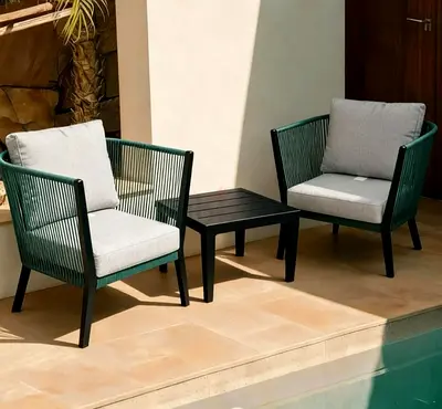 Beautiful Rope Design Outdoor Bistro Set for Balcony or Garden