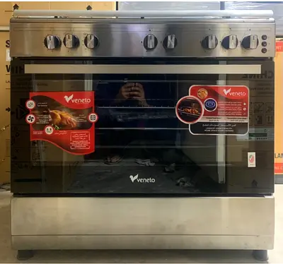 New Veneto Cooker 5 Burner 90x60 Full Safety Cast Iron Cooking Range Without Box