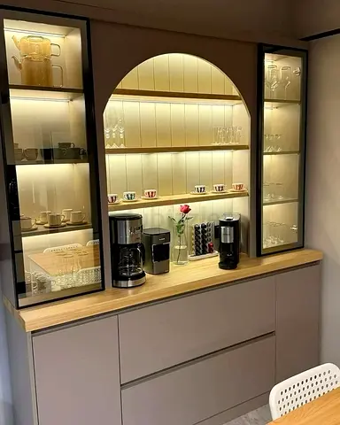 Modern Glass Fronted Display Cabinet with Lighting