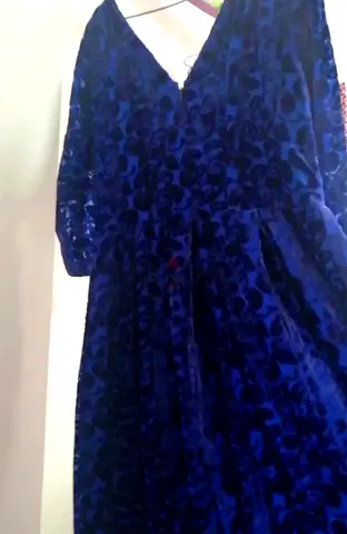 Elegant Blue Leopard Print Dress
