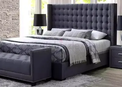 New luxury gray colour 200*200 super king size bed