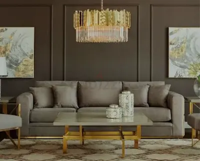 Elegant Sofa Set with Stylish Coffee Table 4 piece sofa and 2 coffee table