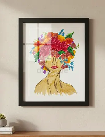 Lady of Flowers – Handmade Art Piece For sale