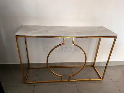 Elegant Gold and Marble Console Table